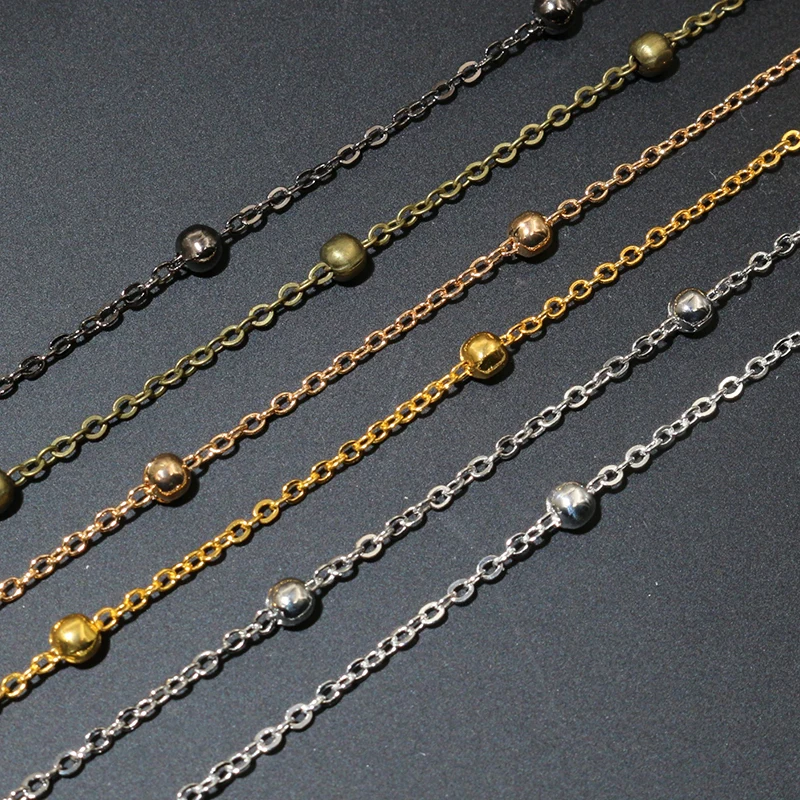 5 Meters/lot 3.5mm Ball Chains Bronze Gold Silver Color Handmade Necklace Bracelet DIY Jewelry Making Findings Accessories