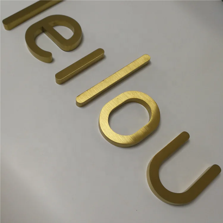indoor rooms sign board english letters golden channel letter metal letter led logo channel sign modul building