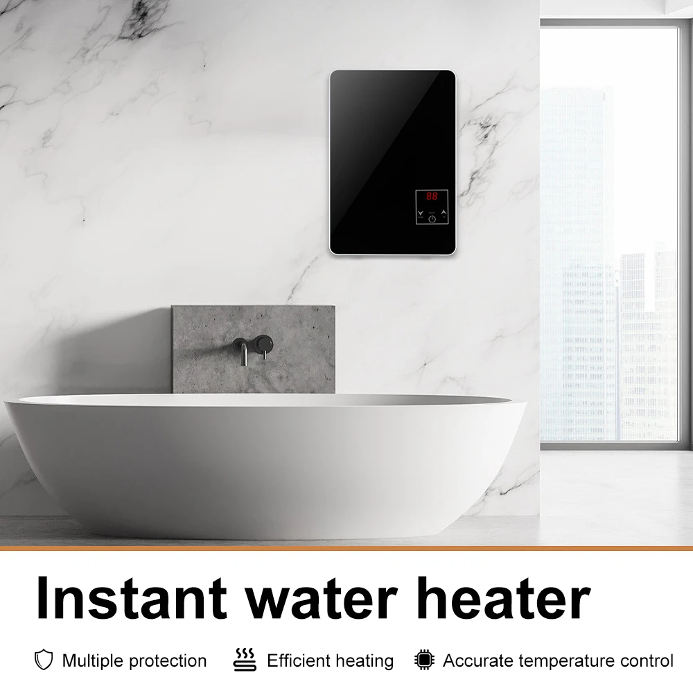 Bathroom heating tankless instant hot showers portable electric water heater 6KW 240V for Shower wholesale water