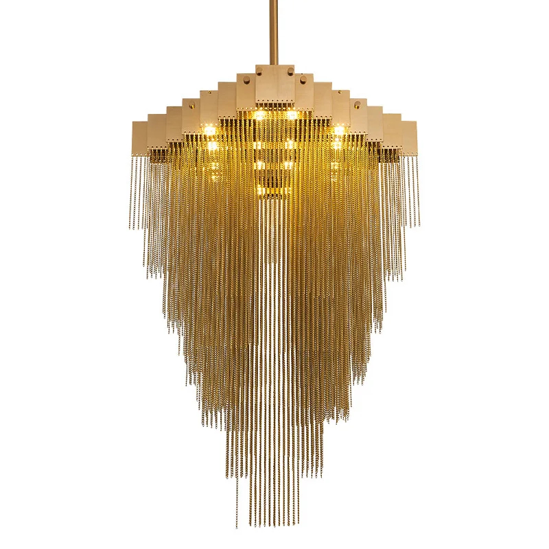 New Italian Design Nordic Fashion Gold Polishing G9 Light Waterfall Chandelier Modern