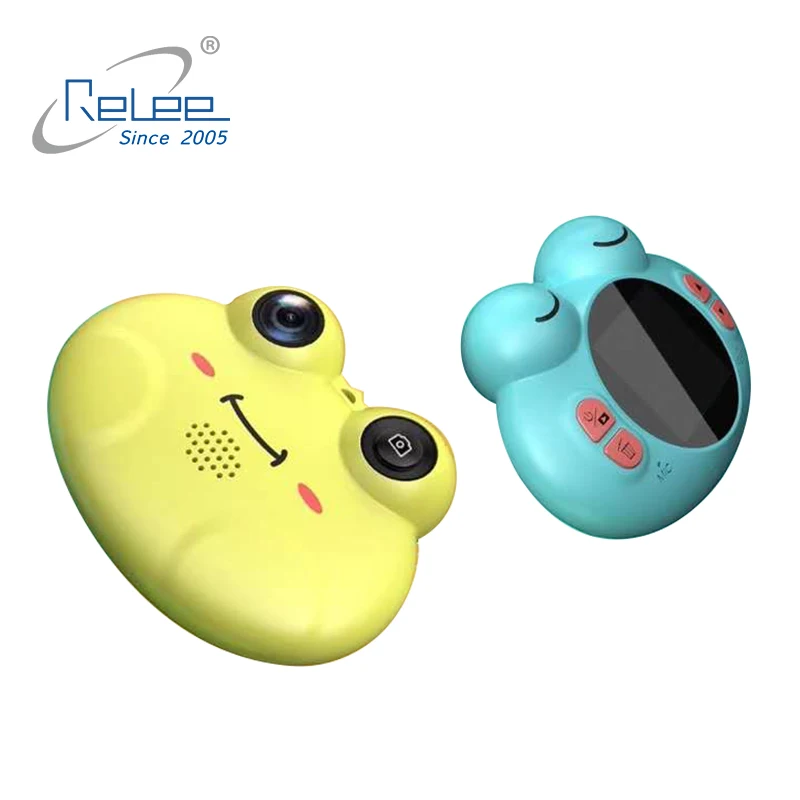 Цифровая камера с HD-экраном 720P Детская игрушка милая мультяшная лягушка лицо 1 54 дюйма поддержка 8 типов фотонаклеек <10x