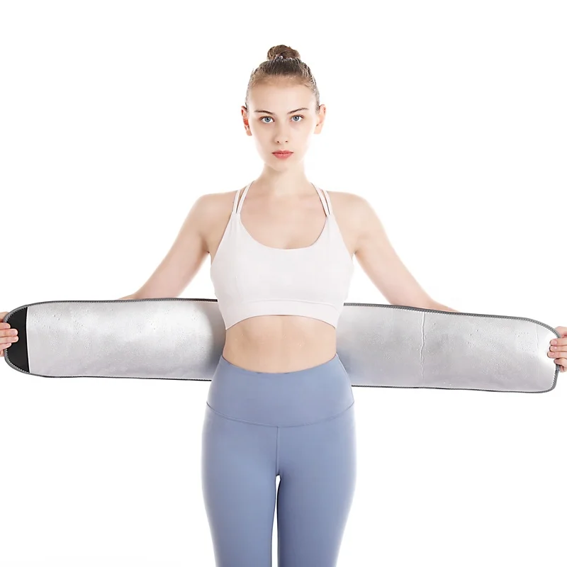 Black Silver Ion Shaper Sweat Sauna Belt Binding Slimming Waist Trimmer Belt