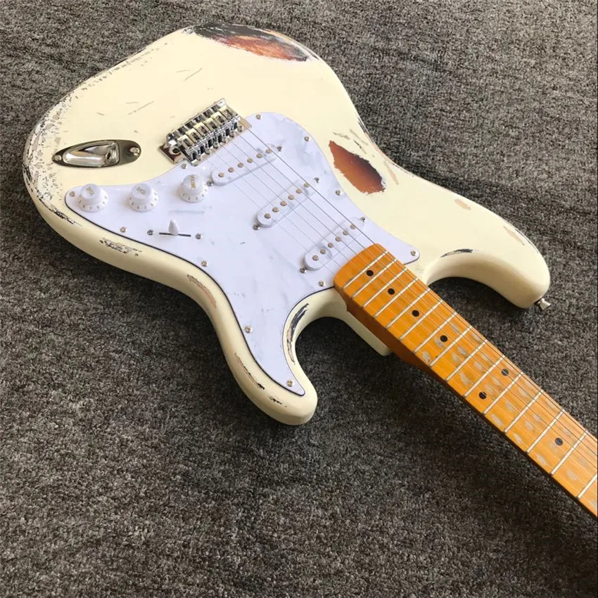 Cream heavy Relic vintage style hand made rosewood fretboard electric guitar electro electrique guitare guiter guitarra gitar