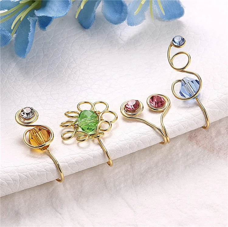 DIY Handmade Copper Wire Nose Clip African Crystal Rhinestone Fake Nose Ring Nose Cuff Non Piercing