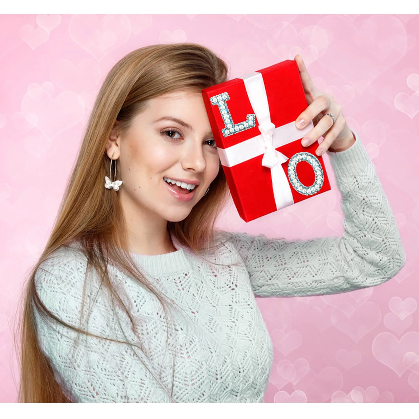 DIY Patch Cute Initial Pearl Patches Alphabet Pearl Rhinestone Words Ironing on Patches Applique