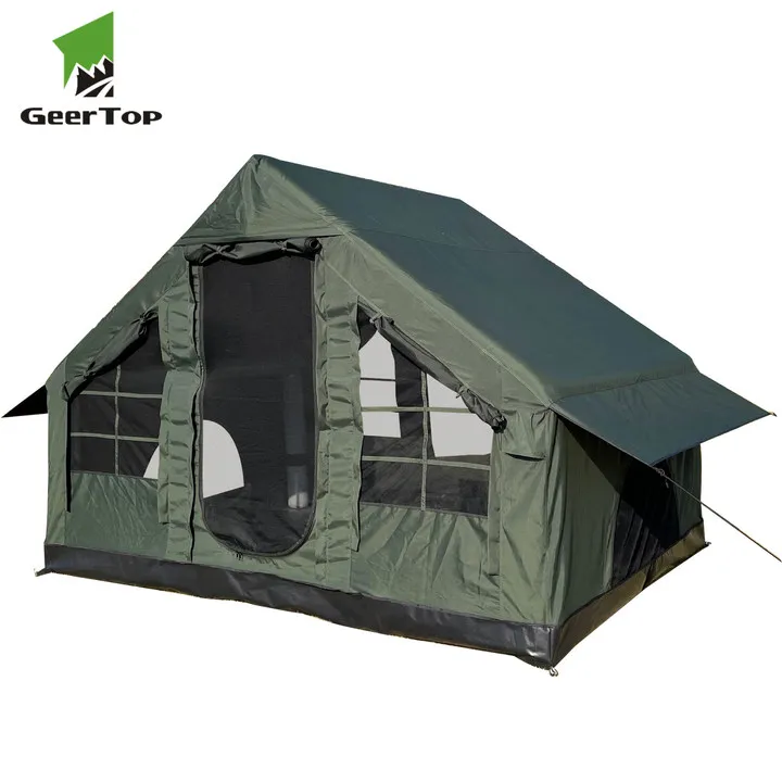 2022 New style hot sell PVC 300x200x220cm PE bottom army green inflatable tent