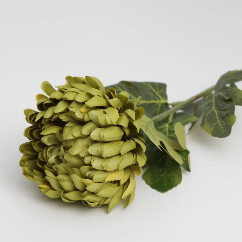 Wholesale single brown head artificial Wedding Decorative flowers chrysanthemum artificial daisy silk flower bouquet