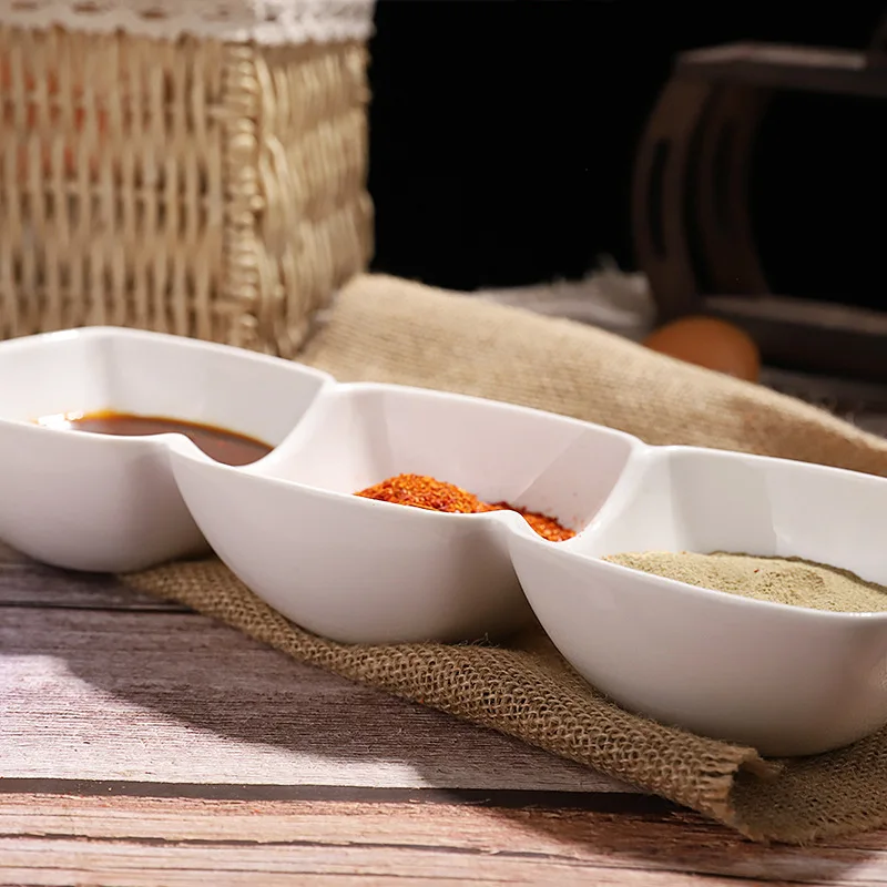 Custom High Quality Great Gift Appetizer Bowls Ceramics Short Feet Flat Bowl Porcelain Snack Dish