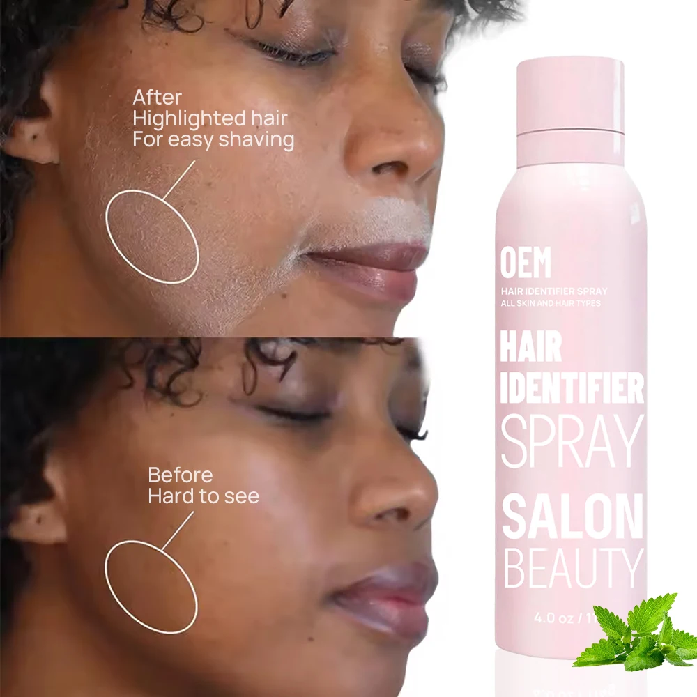 Free Sample Natural Face Identifier Spray For Facial Skin Body Powder Shaving Removal Powder Hair Identifier Spray