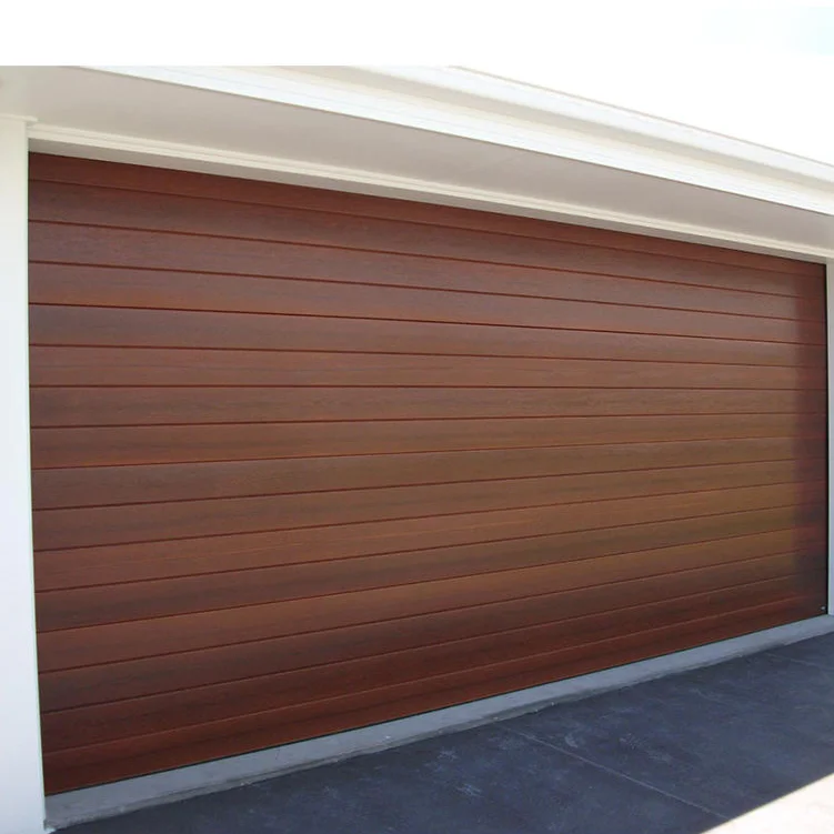 Best Sale 12x12 Customized Automatic Electric Sectional Double Skin Wood Car Overhead Steel Garage Doors For Villa