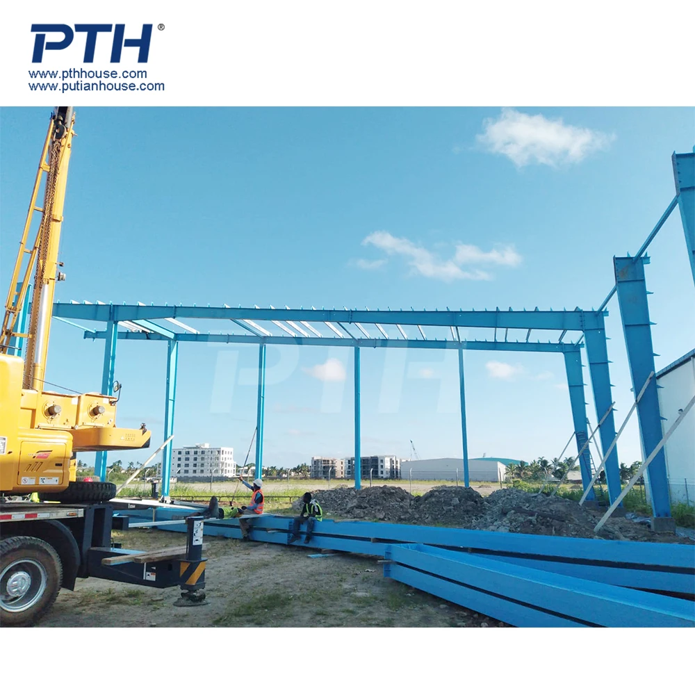 PTH Low Cost Prefabricated Steel Structure Building Professional Design Light Weight Metal Frame Construction