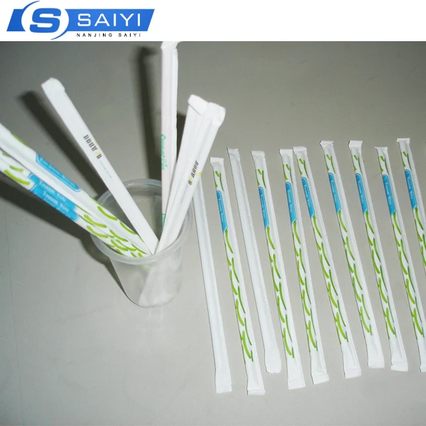 SB41 Automatic  individually wrapped drinkng straw 3 sides sealing line for PP PLA Paper straw