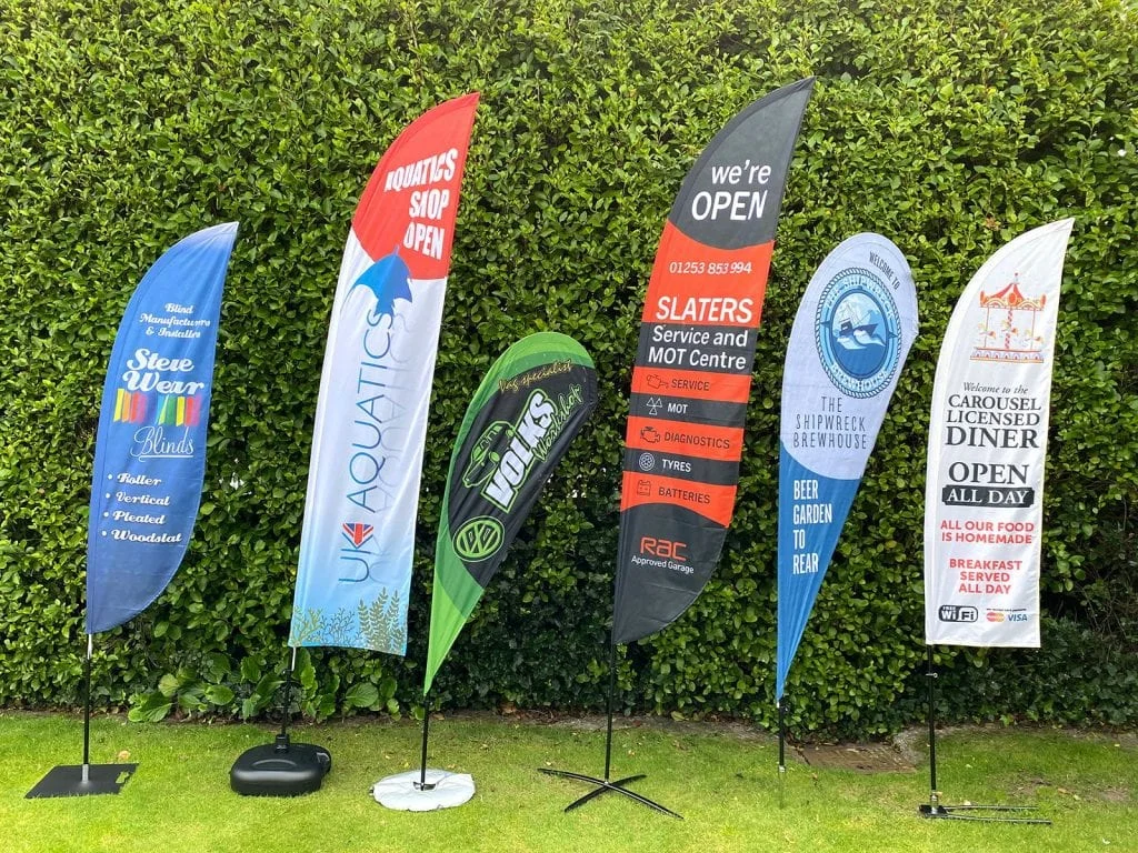 Custom Flying Banners Bali Bow Sail Swooper double side Teardrop Feather Advertising flag