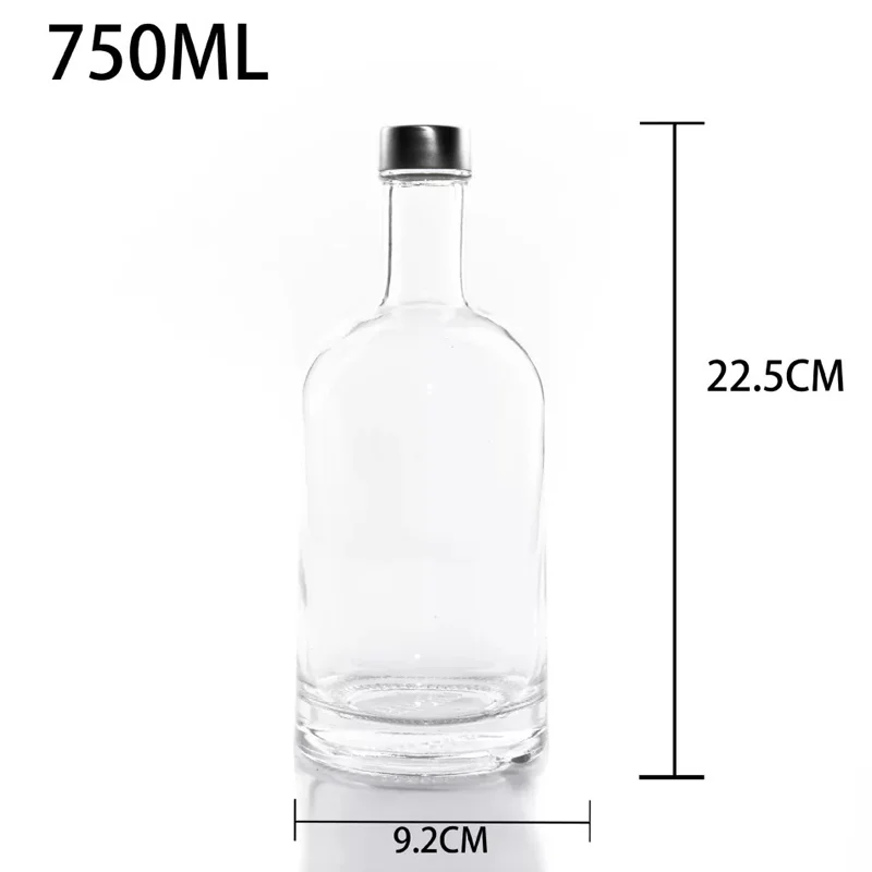 Fancy Clear  750ml  Spirits Vodka Gin Rum Liquor Whisky Alcoholic Beverage Glass Bottle