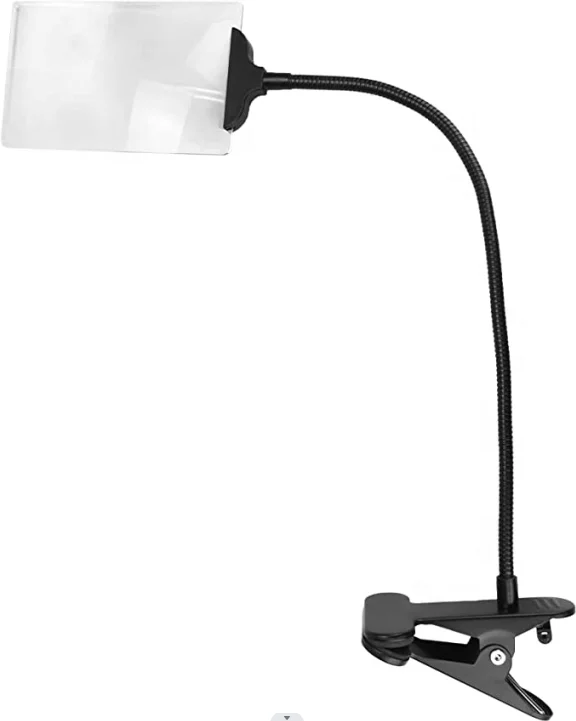 TOPFENG 5X Magnifying glass  with clip  hands free Magnifier clip on the desktop