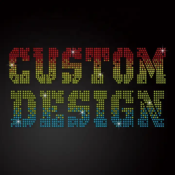 Factory Wholesale Hot fix Rhinestone Transfer Colorful Bling Rhinestone Designs Custom Rhinestone Motif Transfer For Shirt