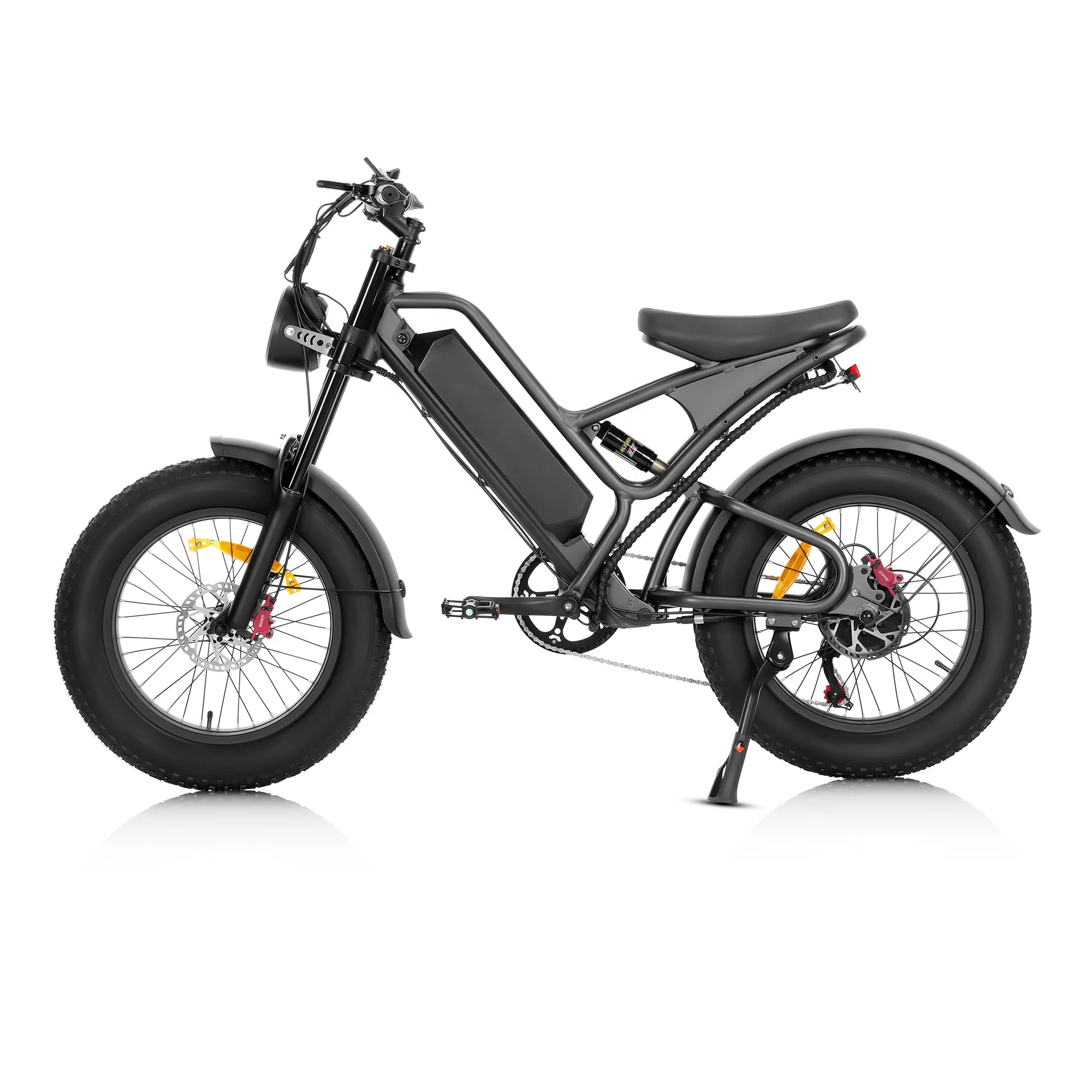 Retro Style Shimano 7 Speeds 20 Inches Fat Extra Thick Tire 5 Level Assist 1000W Electric Assisted Bicycle