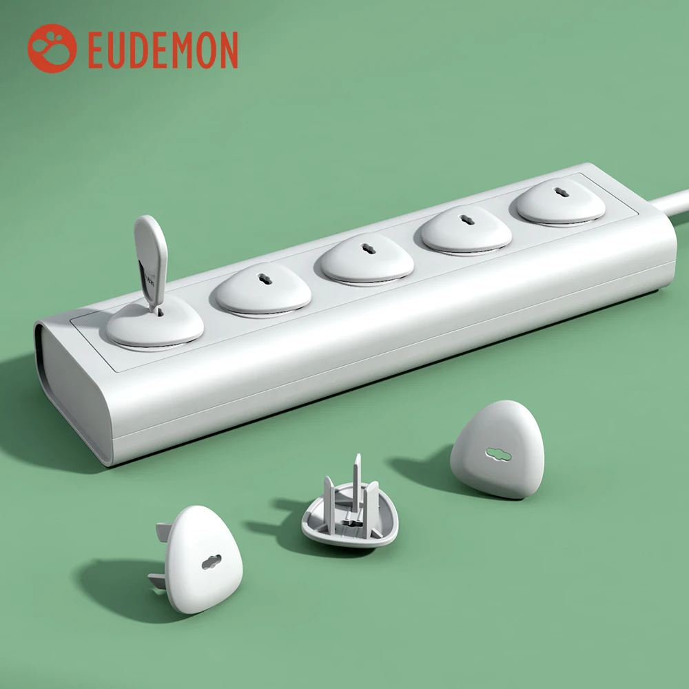Baby Proof Electric Outlet Cover Baby Safety Lock Plug Socket Cover  With 3 Outlet Power Strip