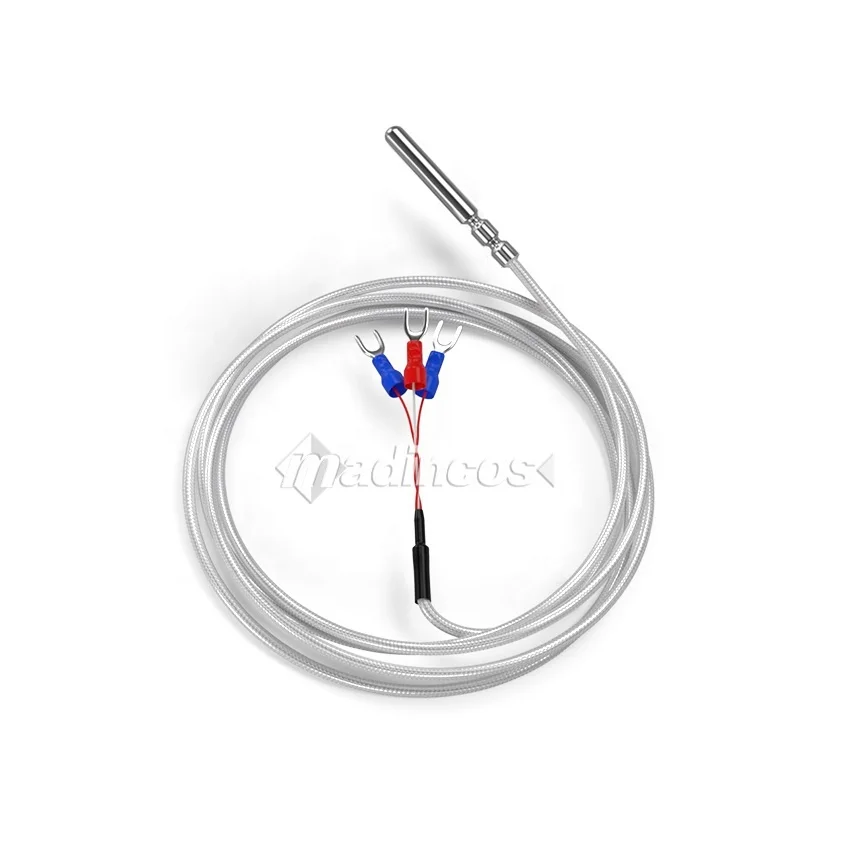 MTS100:Industrial Class A 3 wire pt1000 pt-100 pt 100 probe pt100 rtd temperature sensor with silver plated PTFE shielded wire