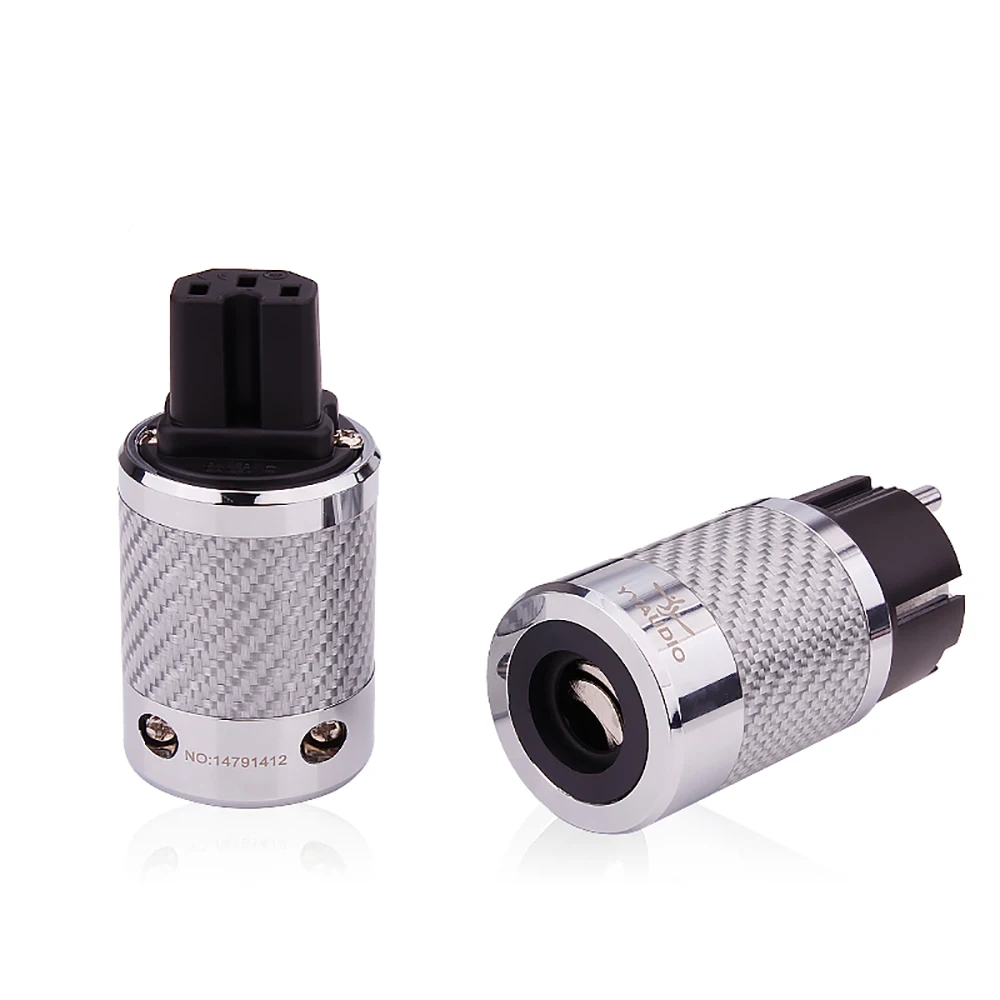 hifi power plug audio Platinum Plated EU Power plug IEC connector  DIY Cable power plug hifi