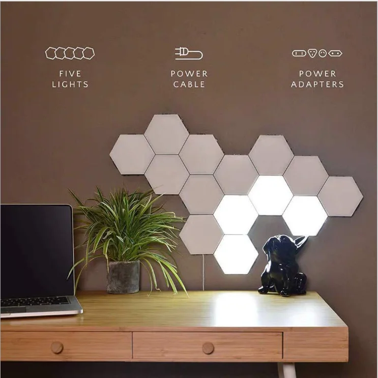 
CE certificate DIY LED Quantum Wall Lamp Creative Modular Touch Sensitive lights Quantum Hexagonal Lights for gift, DIY Lovers 