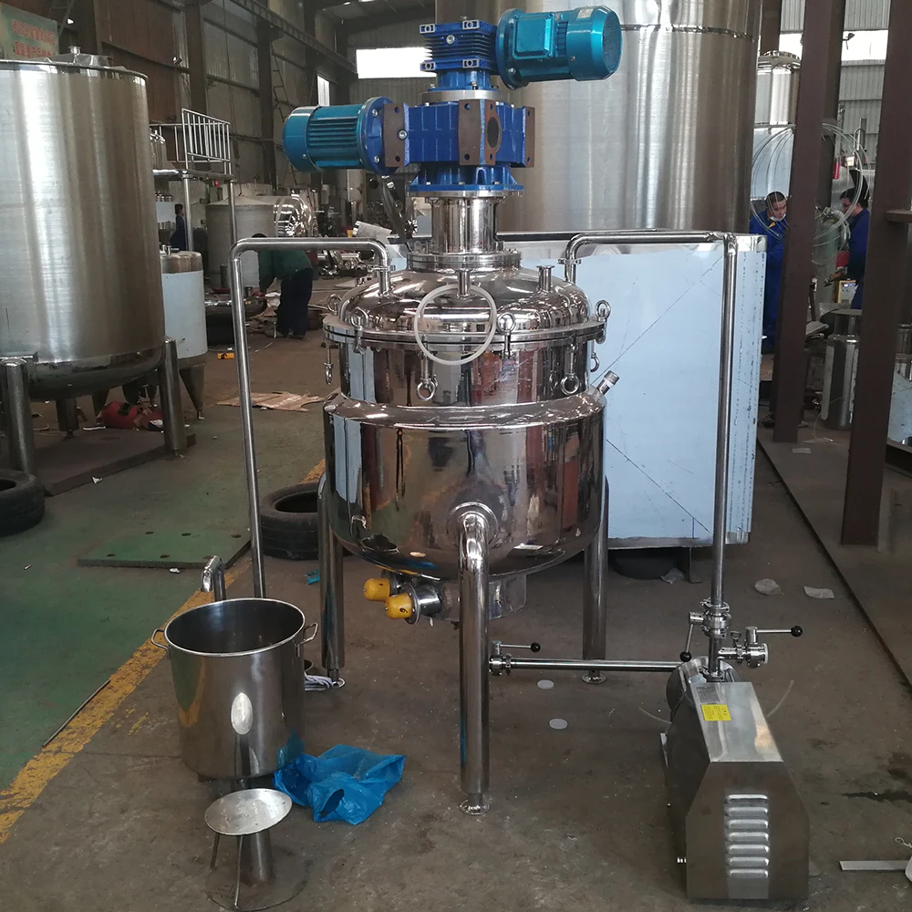 Food grade liquid detergent mixing tank shampoo mixing tank with homogenizer mixer