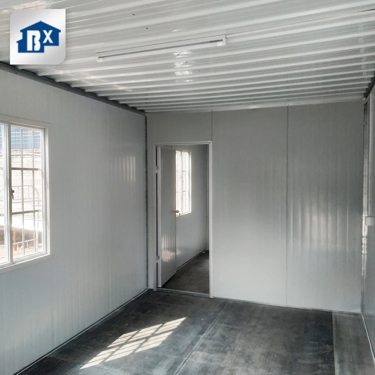 Low cost 20ft steel frame casas modular container house 3 bedroom sandwich panel container for office accommodation