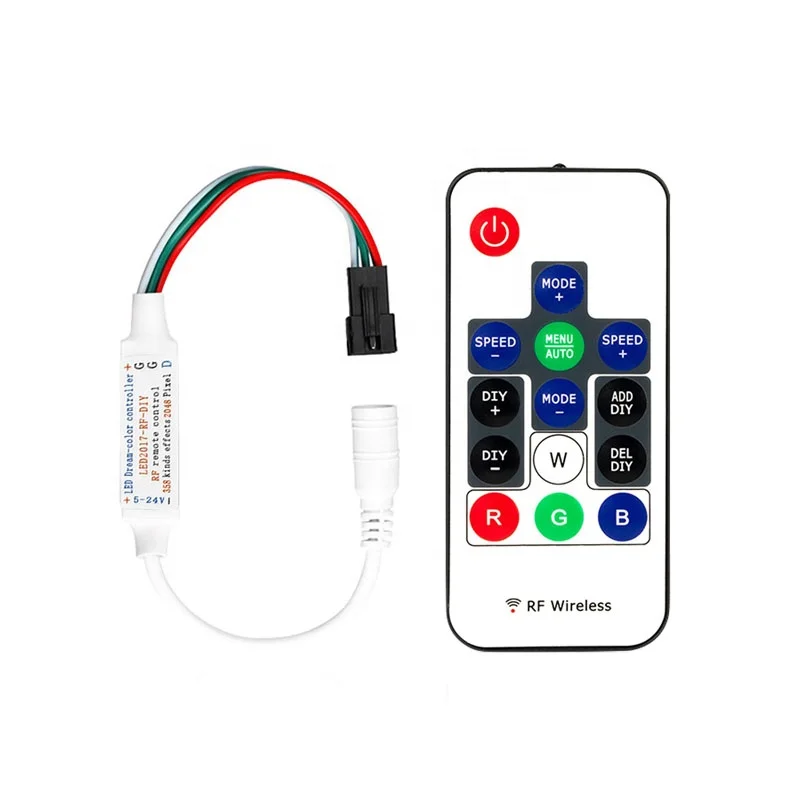 РЧ 14 клавиш удаленный WS2812b 5V 12V 24V WS2811 SK6812 RGB пиксель SPI адресуемый цифровой светодиодный контроллер