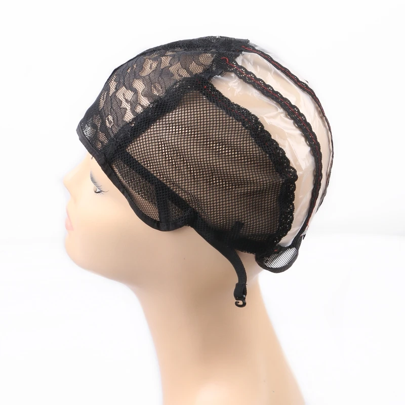 10 Pieces/Lot Wig Net Cap Weaving Caps With Adjustable Straps Black Ventilated Wig Cap Wig Making Accessory Tools
