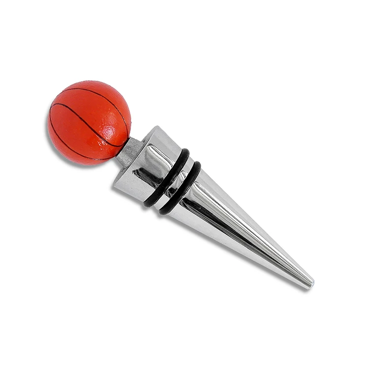 Novelty Wine Bottle Stopper 4Pcs Sport Ball Series Wine Bottle Stopper With Acrylic Rack