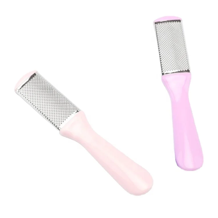 Double Layer Stainless Steel Sandpaper Pseconomic Remove The Dead Skin Professional Food File Foot Scraper With Pp Handle