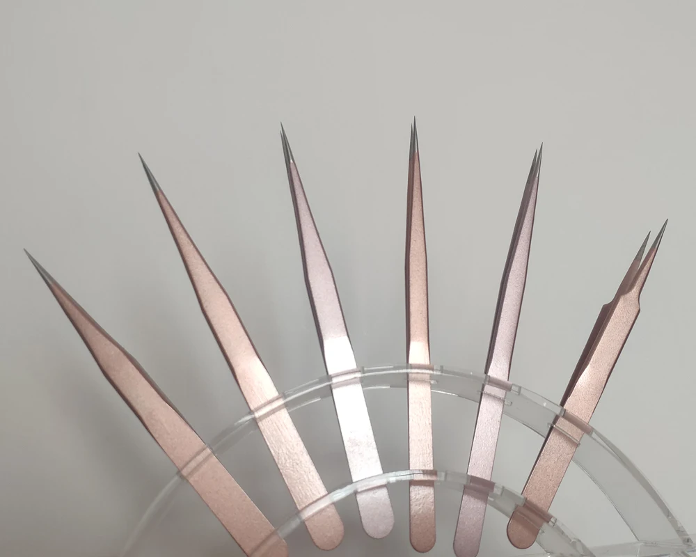 
Gold pink blue colorful colorful tweezers eyelash extension clip 