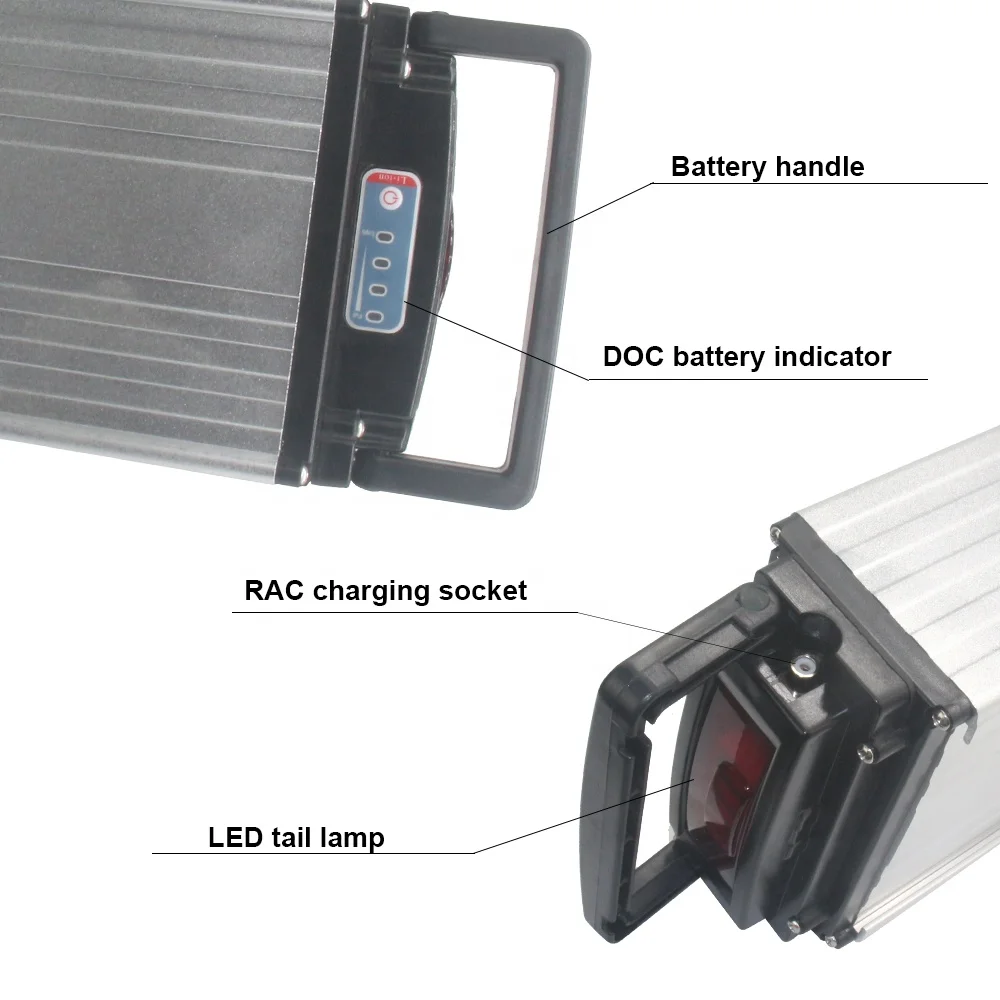 Rechargeable 48v 30ah Rear Rack lithium battery pack