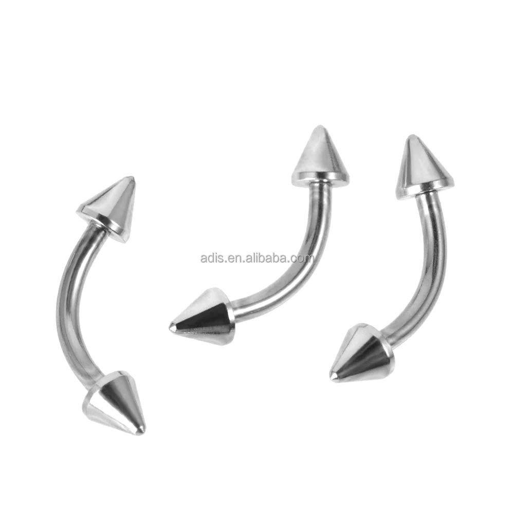High Polished Stainless Steel Body Piercing Eyebrow Ring Punk Men Brow Ridge Stud Jewelry