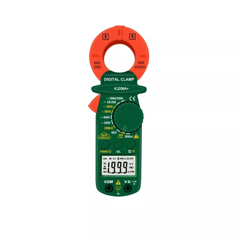 KJ206A+ AC DC 600V 2000uf Current Resistance Tester Digital Clamp Meter