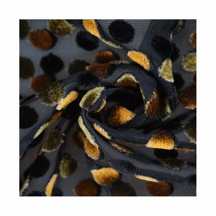 
2021 Tricolor dots The woven velvet was worn out polka dot fabric for dress 