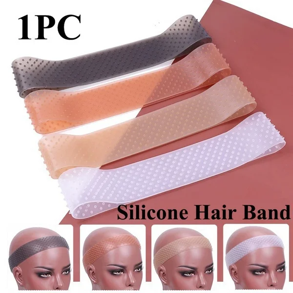 Amazon hot sale silicone head band wig band transparent elastic soft silicone band