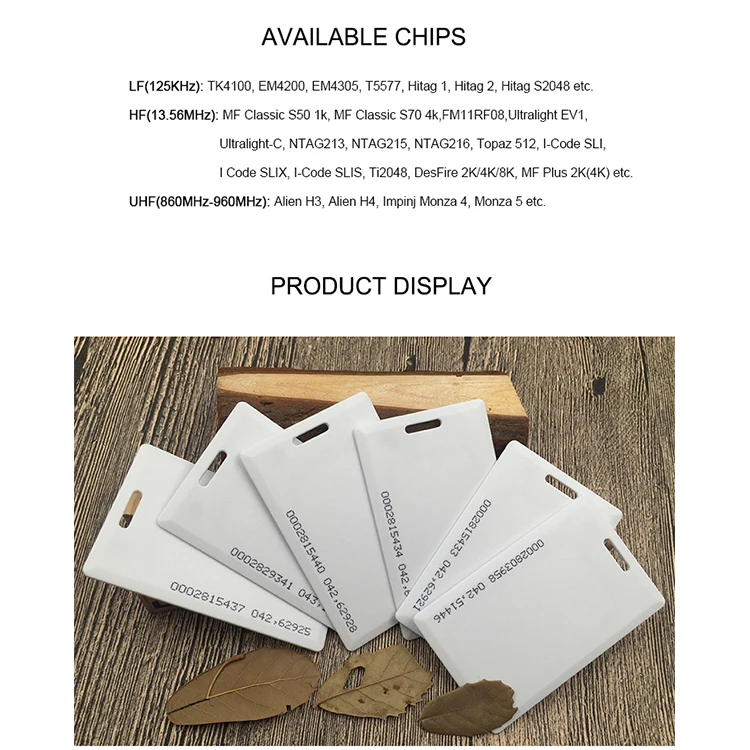 In stock 125KHz blank white ID thick card work access control card TK4100 access sensor card