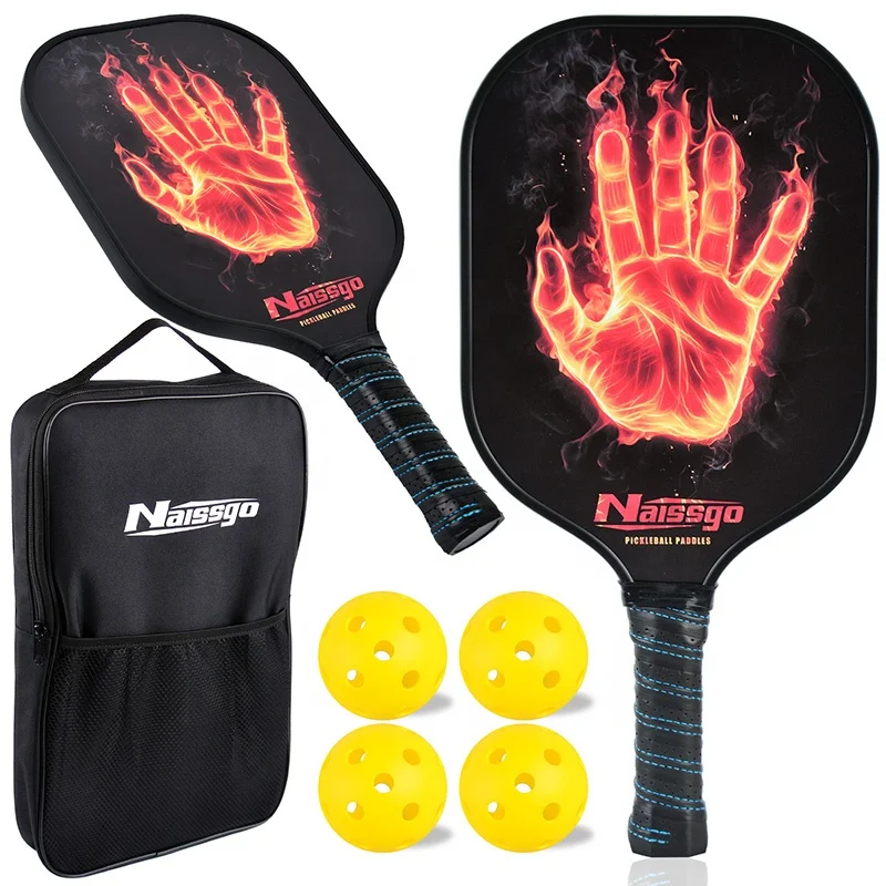 Pickleball Paddle Set of 2- Lightweight Polypropylene Honeycomb Core Graphite Face Paddle Set with Comfortable Grip TP-P2001
