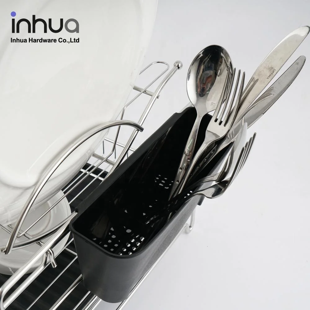 
Large capacity storage dish rack iron double-layers assembly dish drying rack with red wine holder for kitchen 