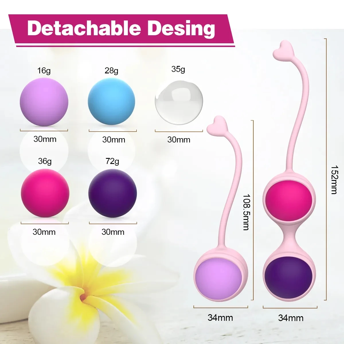 YPM Vaginal Train kegel ball Exercise women 5 Balls Postpartum pelvic floor vaginal repair vibrating egg adult toy