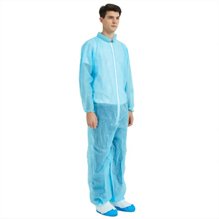 Manufacturer wholesale disposable cheap hospital clothing protective non woven coverall suit for adult