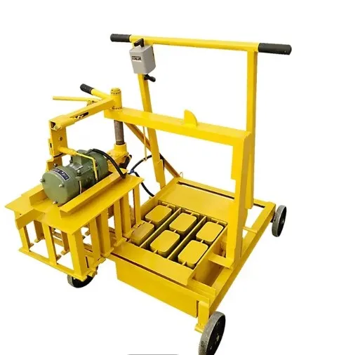 Small business idea Mobile Manual Hollow Brick Block Maker Concrete Cement Brick Block Making Machine manufacturer lowest Price