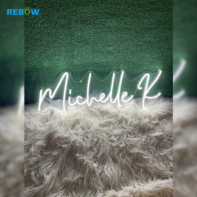 Rebow Drop shipping indoor outdoor waterproof neon wall art custom led neon sign light