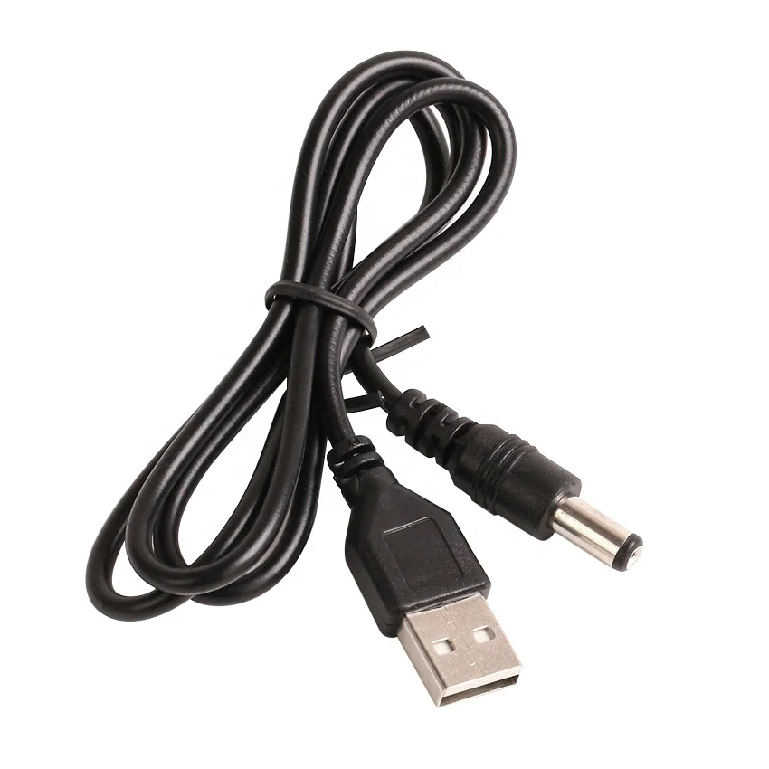80cm DC5.5mm Power Cable USB to 5.5mm*2.1mm 5V DC Barrel Shaped Jack Power Cable Power Cords Extension Cord