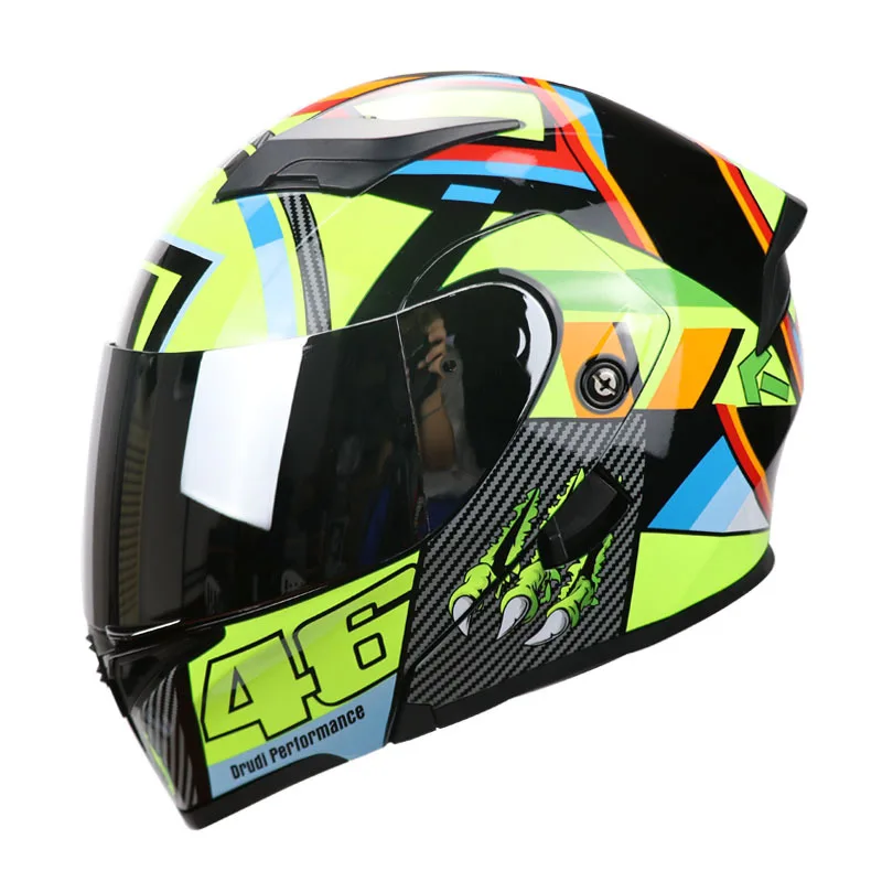 SUBO 2022 New Design High Quality Flip up Helmet Double Lens Washable Lining DOT Certification Motorcycle Helmets