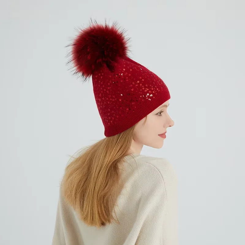 2025 Custom logo beanie Pom Pom Knitted winter hats beanie with pompom Hair Ball Composed of Wool Cashmere  beanies