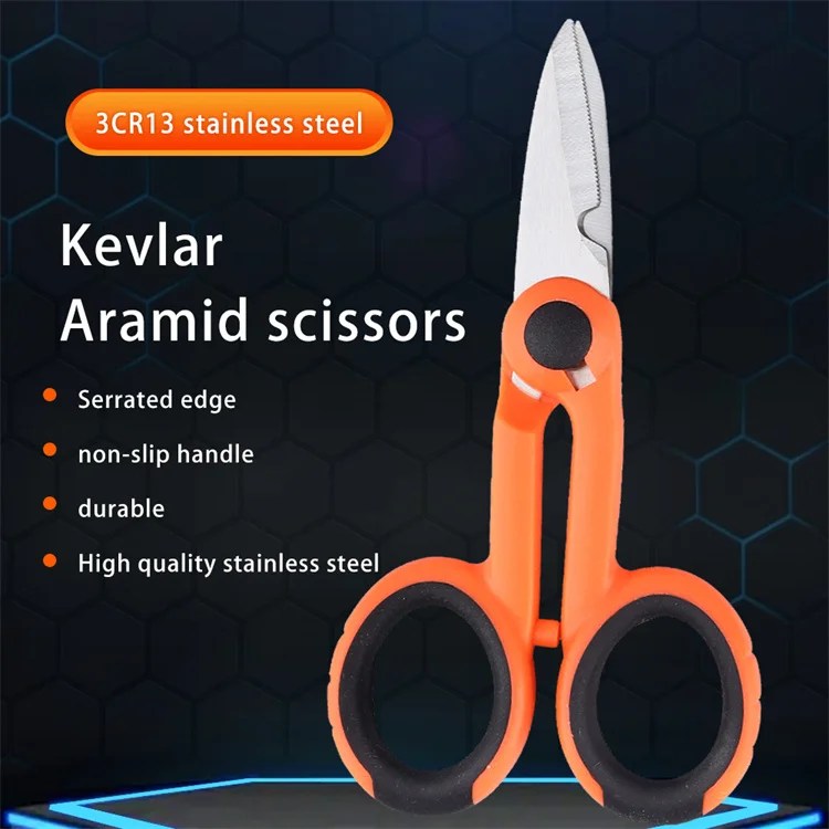 Great buy scissors optical fiber cable cutter 3CR13 stainless steel serrated edge non slip handle