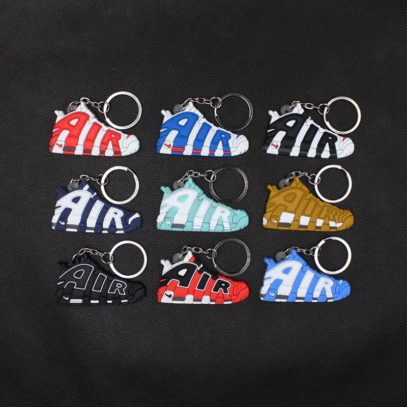 Factory Cheap Price 2D Soft PVC Mini 3D Shoes Key Chain Wholesale Pendant Keyring Rubber Basketball Sneaker Keychain