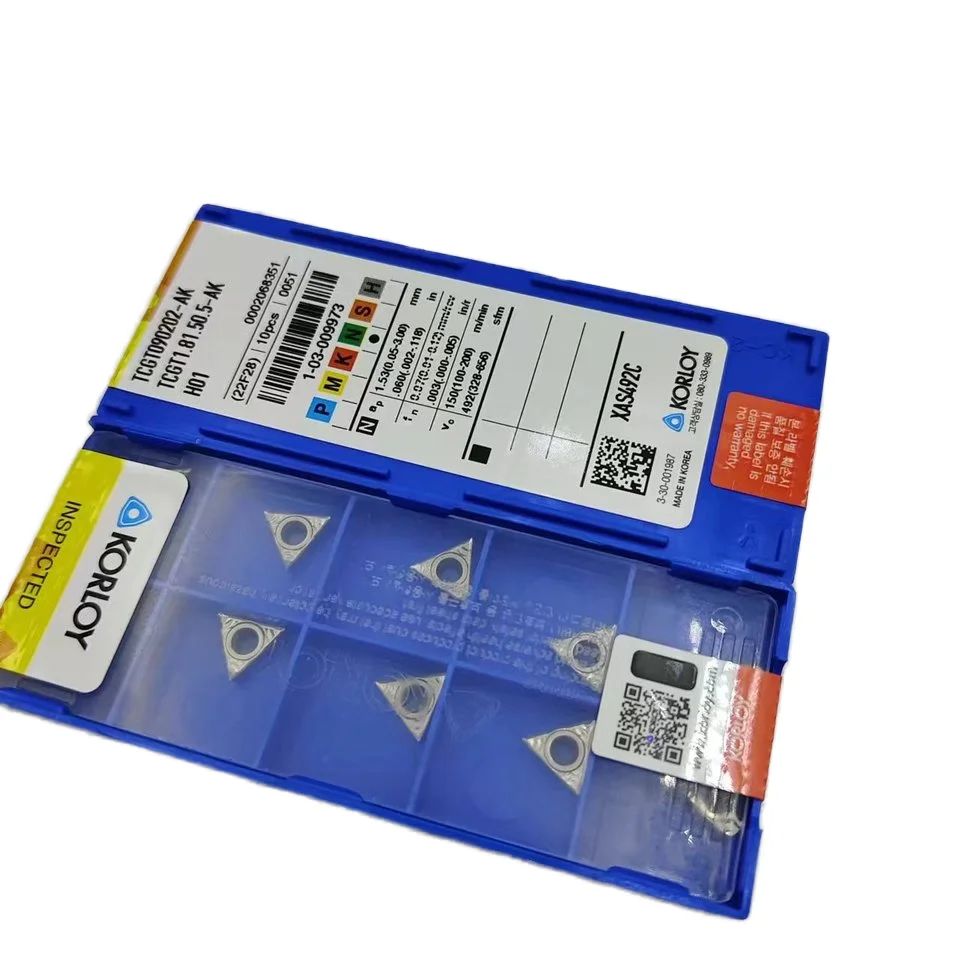 Korloys 100% Original Korean CNC Lathe Insert TCGT110204-AK H01 Series Full Series Turning Tools for Aluminum Copper Special
